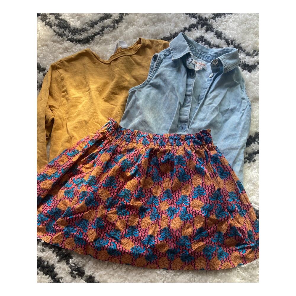 Girls Clothing Lot 6 PIECES~ Sz 3 4 5~ Print Skirt T-shirts Zara Gap OshKosh